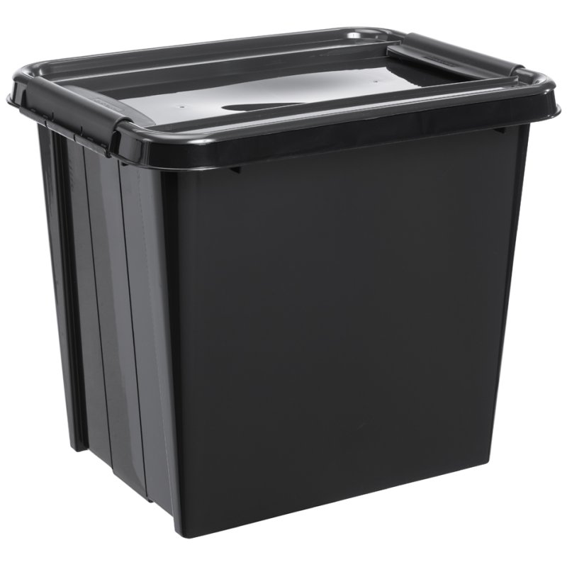 plast team boîte de rangement PROBOX RECYCLER, 32 litres, noir, plastique recyclé